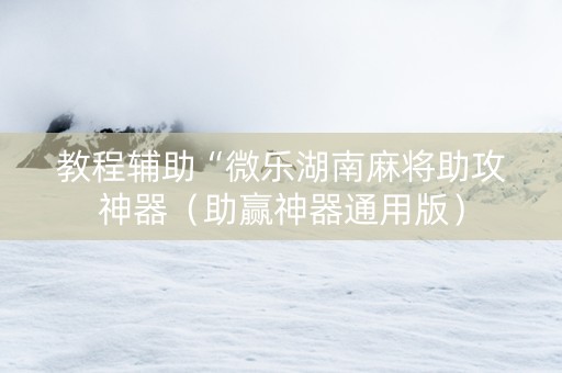 教程辅助“微乐湖南麻将助攻神器（助赢神器通用版）