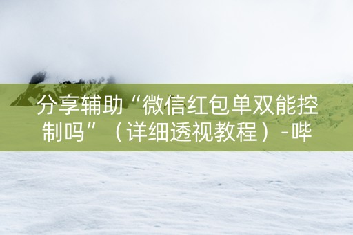 分享辅助“微信红包单双能控制吗”（详细透视教程）-哔哩哔哩