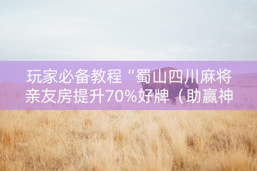 玩家必备教程“蜀山四川麻将亲友房提升70%好牌（助赢神器通用版）