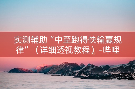 实测辅助“中至跑得快输赢规律”（详细透视教程）-哔哩哔哩