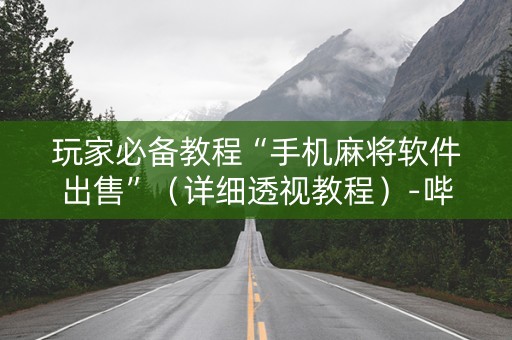玩家必备教程“手机麻将软件出售”（详细透视教程）-哔哩哔哩