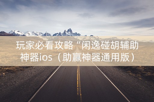 玩家必看攻略“闲逸碰胡辅助神器ios（助赢神器通用版）