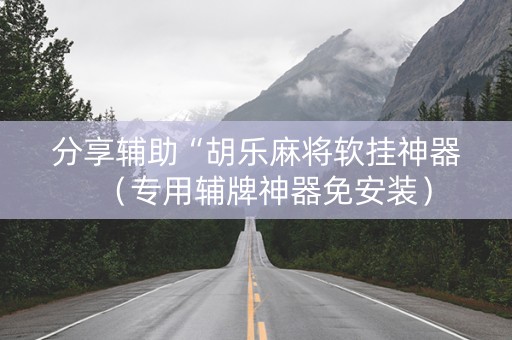 分享辅助“胡乐麻将软挂神器（专用辅牌神器免安装）