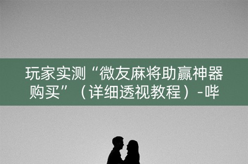 玩家实测“微友麻将助赢神器购买”（详细透视教程）-哔哩哔哩