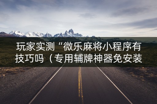 玩家实测“微乐麻将小程序有技巧吗（专用辅牌神器免安装）