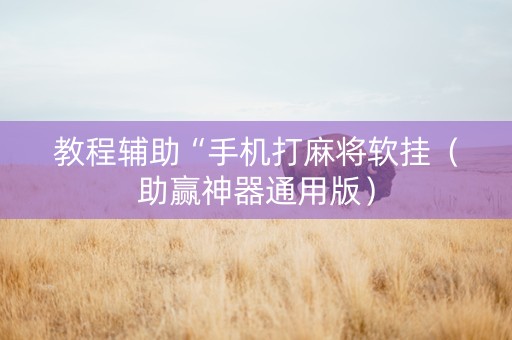 教程辅助“手机打麻将软挂（助赢神器通用版）