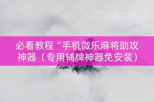 必看教程“手机微乐麻将助攻神器（专用辅牌神器免安装）