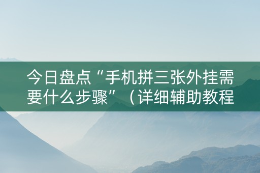 今日盘点“手机拼三张外挂需要什么步骤”（详细辅助教程）-哔哩哔哩