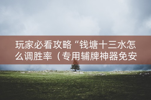 玩家必看攻略“钱塘十三水怎么调胜率（专用辅牌神器免安装）