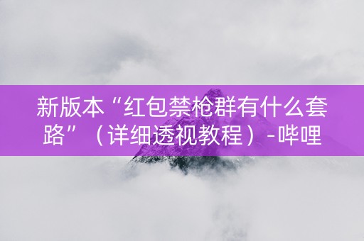 新版本“红包禁枪群有什么套路”（详细透视教程）-哔哩哔哩