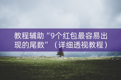 教程辅助“9个红包最容易出现的尾数”（详细透视教程）-哔哩哔哩