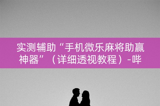 实测辅助“手机微乐麻将助赢神器”（详细透视教程）-哔哩哔哩