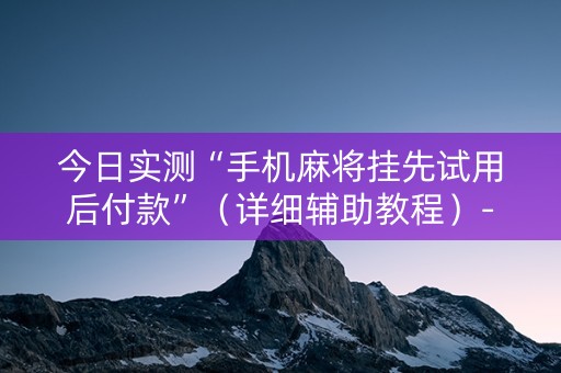 今日实测“手机麻将挂先试用后付款”（详细辅助教程）-哔哩哔哩