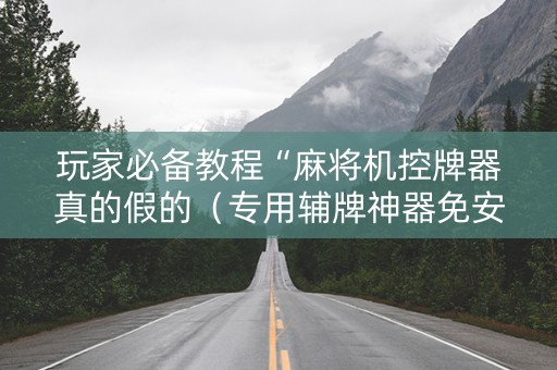 玩家必备教程“麻将机控牌器真的假的（专用辅牌神器免安装）