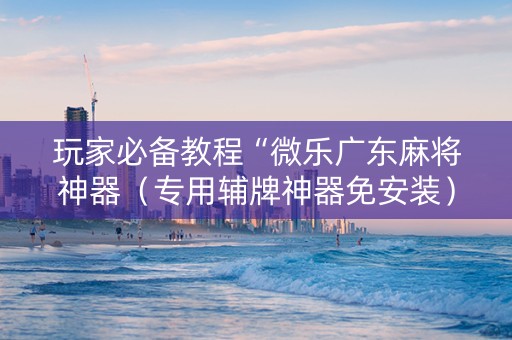 玩家必备教程“微乐广东麻将神器（专用辅牌神器免安装）