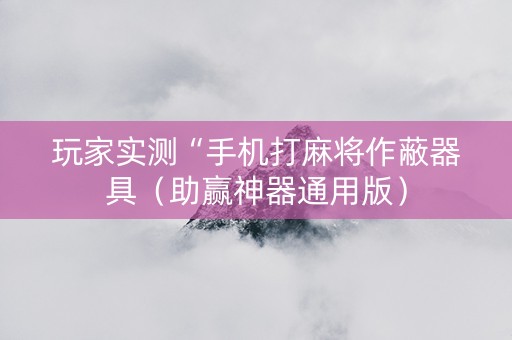 玩家实测“手机打麻将作蔽器具（助赢神器通用版）