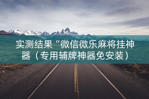 实测结果“微信微乐麻将挂神器（专用辅牌神器免安装）