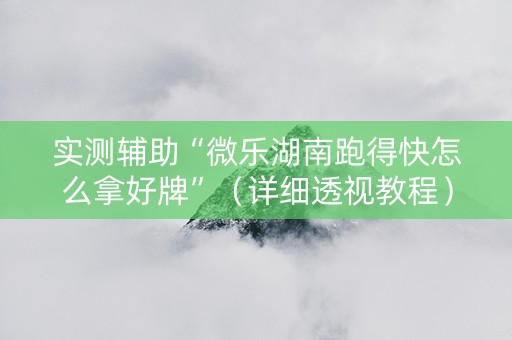 实测辅助“微乐湖南跑得快怎么拿好牌”（详细透视教程）-哔哩哔哩