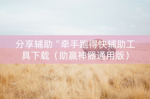 分享辅助“牵手跑得快辅助工具下载（助赢神器通用版）