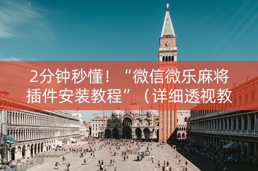 2分钟秒懂！“微信微乐麻将插件安装教程”（详细透视教程）-哔哩哔哩