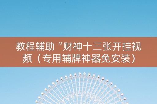 教程辅助“财神十三张开挂视频（专用辅牌神器免安装）