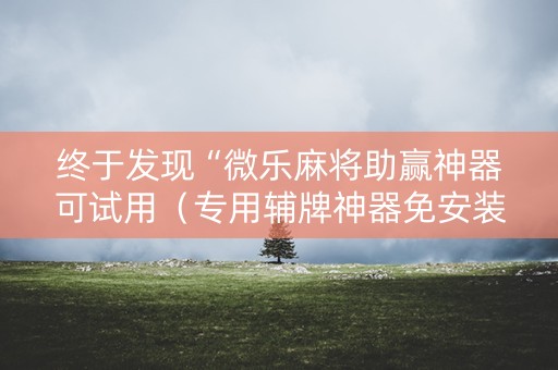 终于发现“微乐麻将助赢神器可试用（专用辅牌神器免安装）