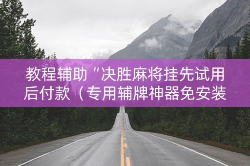 教程辅助“决胜麻将挂先试用后付款（专用辅牌神器免安装）