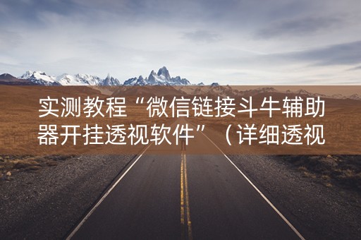 实测教程“微信链接斗牛辅助器开挂透视软件”（详细透视教程）-哔哩哔哩