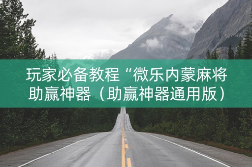 玩家必备教程“微乐内蒙麻将助赢神器（助赢神器通用版）