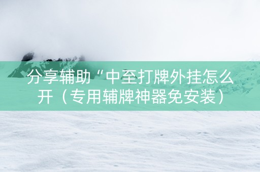 分享辅助“中至打牌外挂怎么开（专用辅牌神器免安装）