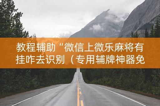 教程辅助“微信上微乐麻将有挂咋去识别（专用辅牌神器免安装）