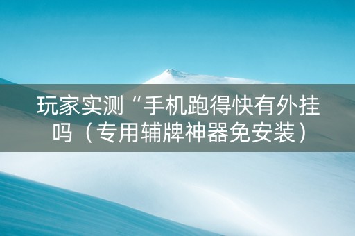 玩家实测“手机跑得快有外挂吗（专用辅牌神器免安装）