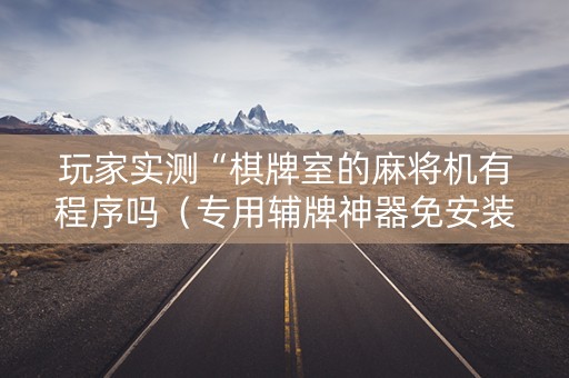 玩家实测“棋牌室的麻将机有程序吗（专用辅牌神器免安装）