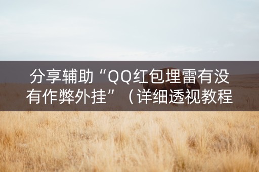 分享辅助“QQ红包埋雷有没有作弊外挂”（详细透视教程）-哔哩哔哩