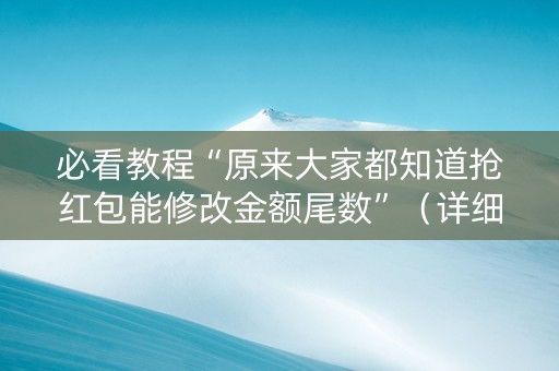 必看教程“原来大家都知道抢红包能修改金额尾数”（详细透视教程）-哔哩哔哩