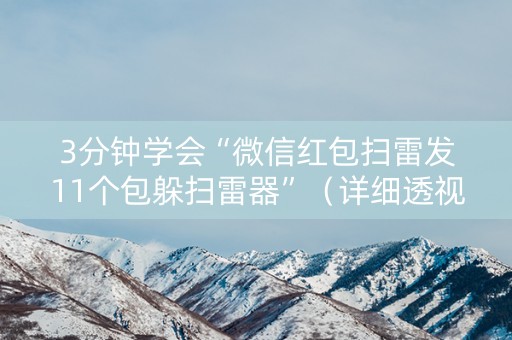 3分钟学会“微信红包扫雷发11个包躲扫雷器”（详细透视教程）-哔哩哔哩
