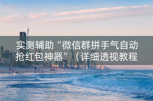 实测辅助“微信群拼手气自动抢红包神器”（详细透视教程）-哔哩哔哩