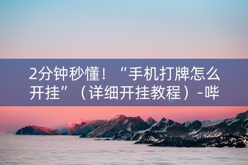 2分钟秒懂！“手机打牌怎么开挂”（详细开挂教程）-哔哩哔哩