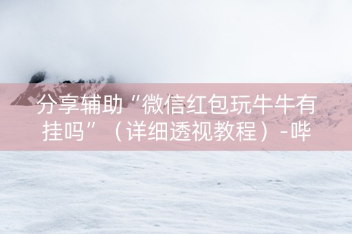 分享辅助“微信红包玩牛牛有挂吗”（详细透视教程）-哔哩哔哩