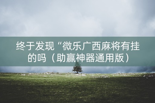 终于发现“微乐广西麻将有挂的吗（助赢神器通用版）