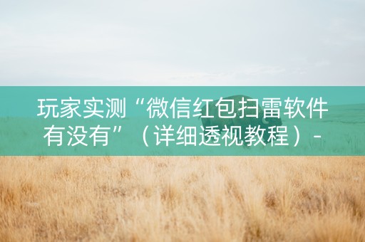 玩家实测“微信红包扫雷软件有没有”（详细透视教程）-哔哩哔哩