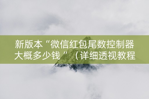 新版本“微信红包尾数控制器大概多少钱 ”（详细透视教程）-哔哩哔哩