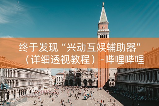 终于发现“兴动互娱辅助器”（详细透视教程）-哔哩哔哩
