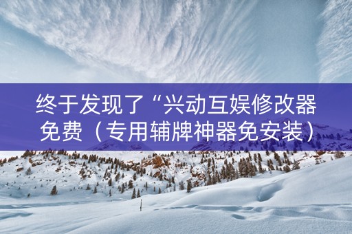 终于发现了“兴动互娱修改器免费（专用辅牌神器免安装）