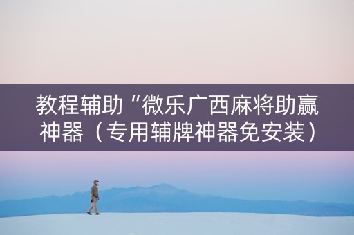 教程辅助“微乐广西麻将助赢神器（专用辅牌神器免安装）