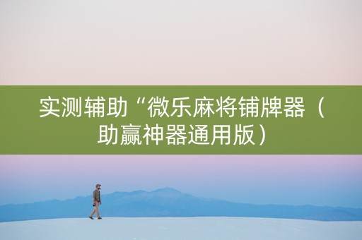 实测辅助“微乐麻将铺牌器（助赢神器通用版）