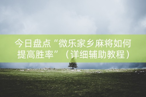 今日盘点“微乐家乡麻将如何提高胜率”（详细辅助教程）-哔哩哔哩