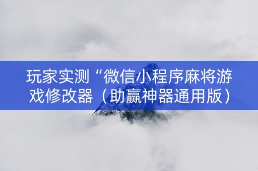 玩家实测“微信小程序麻将游戏修改器（助赢神器通用版）