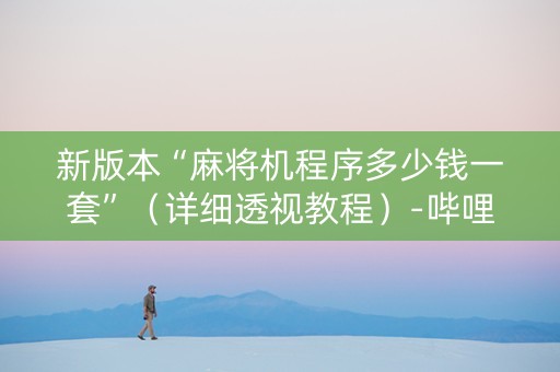 新版本“麻将机程序多少钱一套”（详细透视教程）-哔哩哔哩