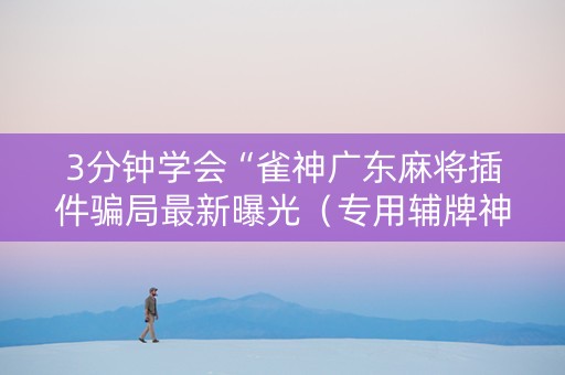 3分钟学会“雀神广东麻将插件骗局最新曝光（专用辅牌神器免安装）